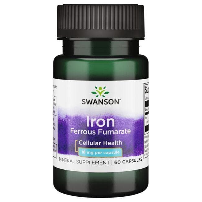 Iron Ferrous Fumarate - Geležis - 18 mg - N60 - Swanson - Vaistine1.lt