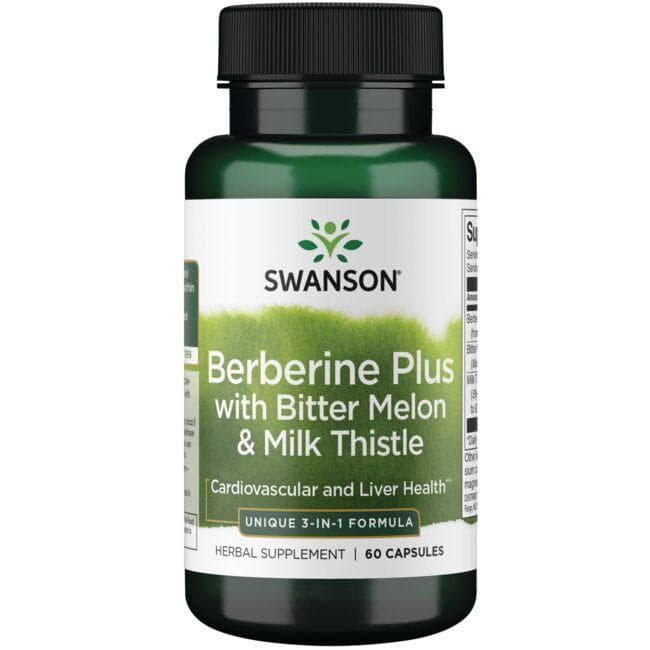 Berberine Plus with Bitter Melon & Milk Thistle - N60 - Berberinas su karčiąja melione ir margainiu - Swanson - Vaistine1.lt