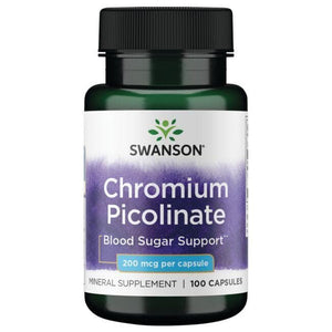 Chromium Picolinate - 200 mcg - N100  - Chromo pikolinatas - Swanson - Vaistine1.lt