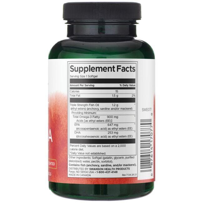 Triple Strength Super EPA & DHA - Žuvų taukai - 900 mg - N60 - Swanson - Vaistine1.lt