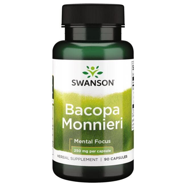 Bacopa Monnieri - 250 mg - N90-  Mėlynžiedė taškuonė - Swanson - Vaistine1.lt