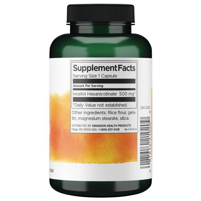 Flush Free Niacin - Cholesteroliui - 500 mg - N120 - Swanson - Vaistine1.lt