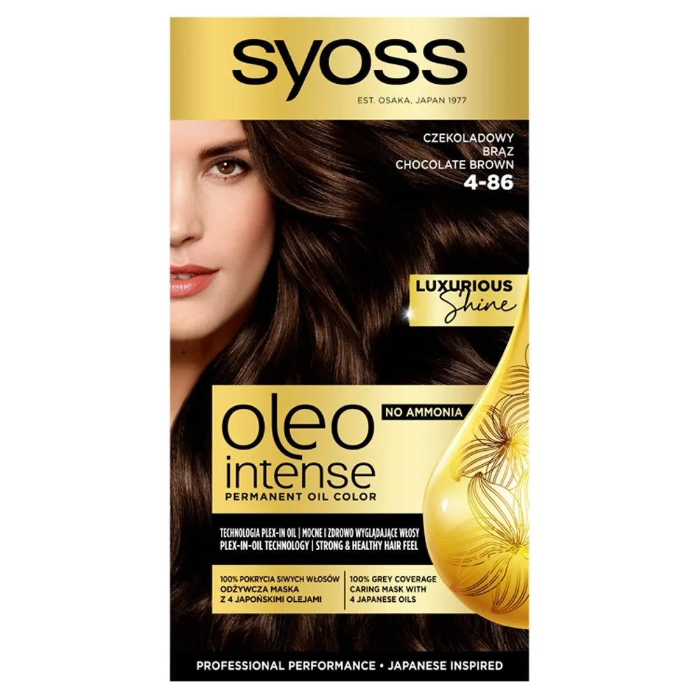 SYOSS Oleo Intense Permanent Oil Color hair dye No. 4-86 Chocolate Brown 1op. - Kosmetika