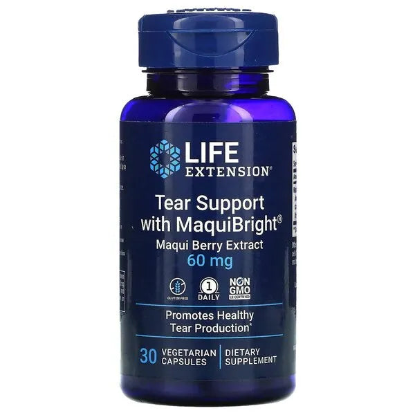 Tear Support with MaquiBright (Maqui Berry Extract) 60mg - 30 vcaps - Life Extension - Papildai