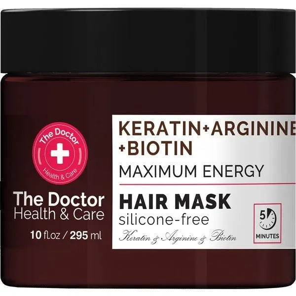 THE DOCTOR Health & Care Strengthening Hair Mask ’Maximum Strength’ Keratin + Arginine + Biotin 295 ml. - Kosmetika