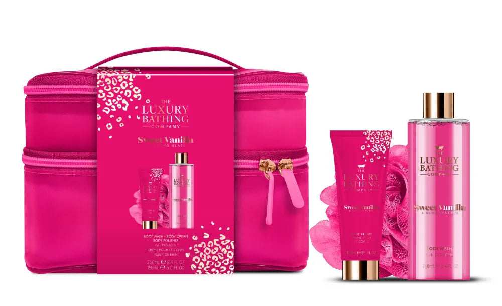 THE LUXURY BATHING COMPANY Sweet Vanilla & Almond Glaze dovanų rinkinys - 1 pakelis kosmetinės. - Kosmetika