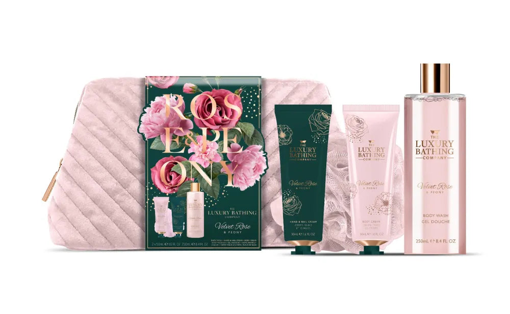 THE LUXURY BATHING COMPANY Velvet Rose & Peony dovanų rinkinys - Savaitgalio pabėgimas 1 pakuotė. - Kosmetika