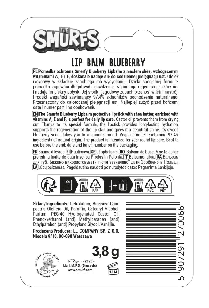 The Smurfs Blueberry Protective Lip Balm - Vaikui ir mamai