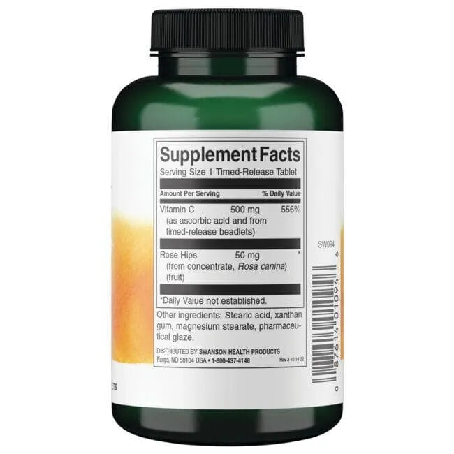 Time-Released C-500 - Vitaminas C - 500 mg - N250 - Swanson - Papildai