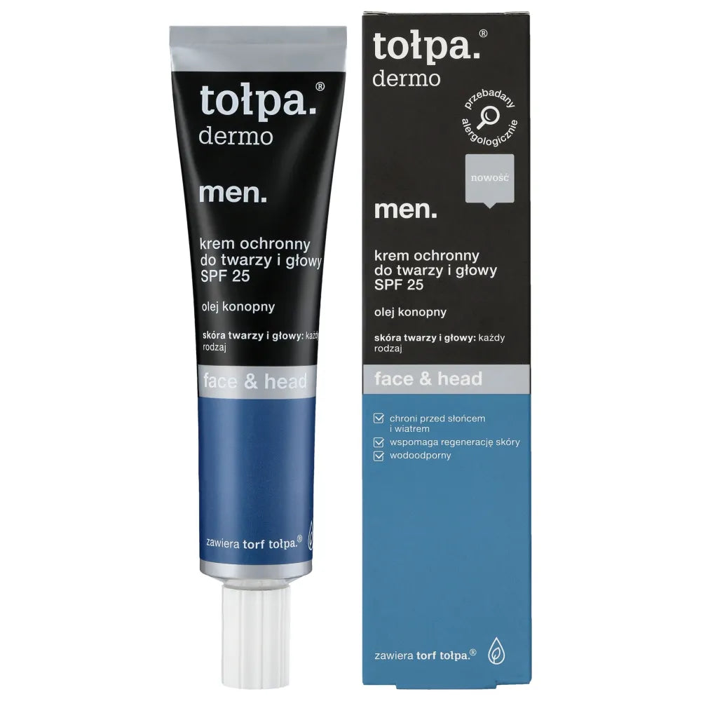 TOŁPA Dermo Men Apsauginis kremas veidui ir galvai SPF 25 & 40 ml - Kosmetika