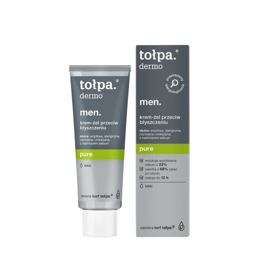 TOŁPA dermo men pure cream - gel prieš blizgesį šviesus 40 ml - Kosmetika