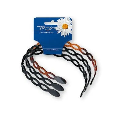 Top Choice Hair accessories Atviras galvos apdangalas (27222) 1 pakuotė - 3 vnt - Kosmetika