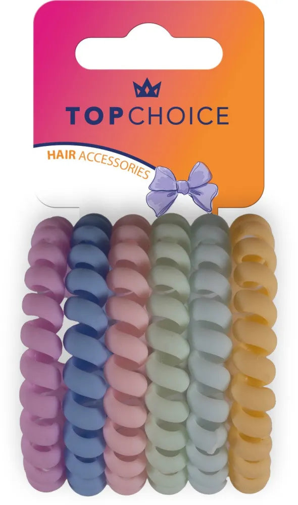 TOP CHOICE Hair bands - spalvų mišinys (20049) 1 pakuotė. - 6 vnt. - Kosmetika