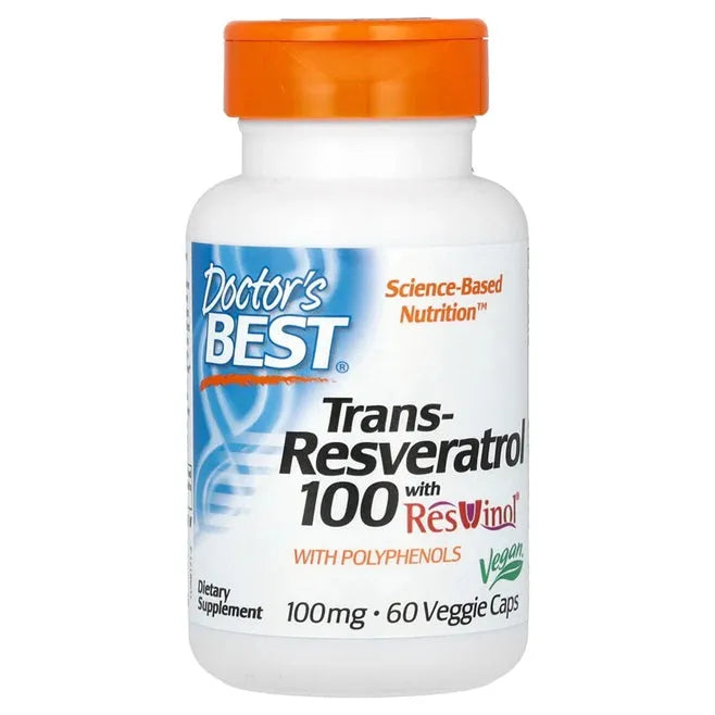 Trans-Resveratrol with ResVinol 100mg - 60 vcaps - Doctor’s Best - Papildai