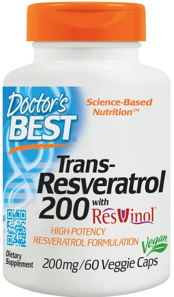 Trans-Resveratrol with ResVinol 200mg - 60 vcaps - Doctor’s Best - Papildai