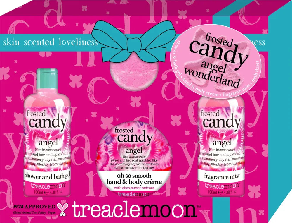 TREACLEMOON Frosted Candy Angel dovanų rinkinys (Dušo gelis + Kūno losjonas + purškiklis + Vonios bomba) 1 pak. - 4