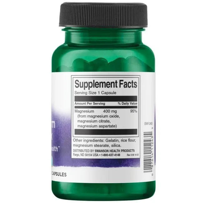 Triple Magnesium Complex - 400 mg - N30 - Swanson - Papildai