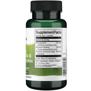 Turmeric Ashwagandha & Ginseng Complex - N60 - Ciberžolė ašvaganda ir ženšenis - Swanson - Papildai