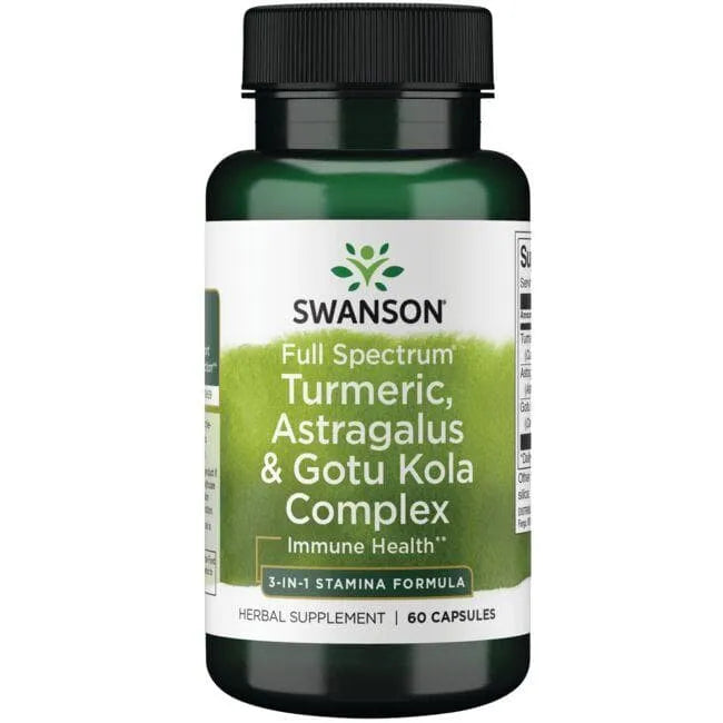 Turmeric Astragalus & Gotu Kola Complex - Ciberžolė ir - N60 - Swanson - Papildai