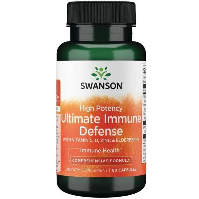 Ultimate Immune Defense - Vitaminai C D cinku ir šeivamedžio uogomis - N60 - Swanson - Papildai