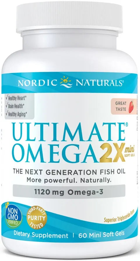 Ultimate Omega 2X Mini 1120mg Strawberry - 60 softgels - Nordic Naturals - Papildai