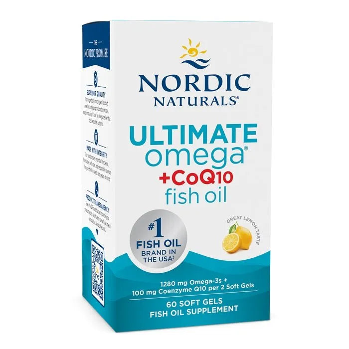 Ultimate Omega + CoQ10 1280mg Lemon - 60 softgels - Nordic Naturals - Papildai