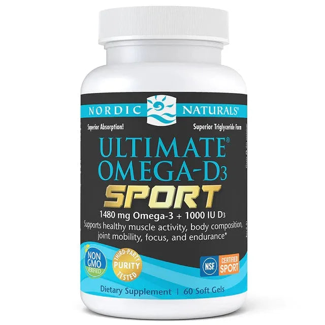 Ultimate Omega-D3 Sport 1480mg Lemon - 60 softgels - Nordic Naturals - Papildai