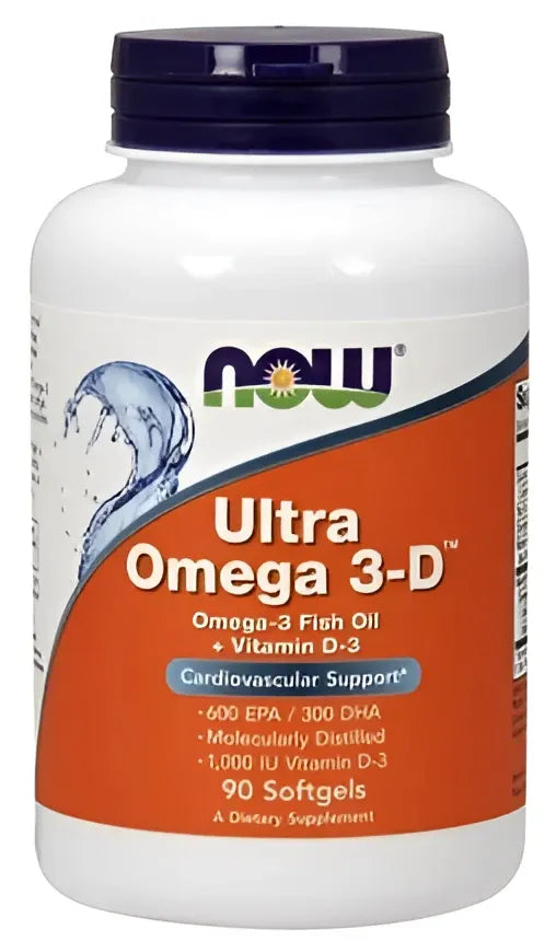 Ultra Omega 3-D with Vitamin D-3 - 90 softgels - NOW Foods - Papildai