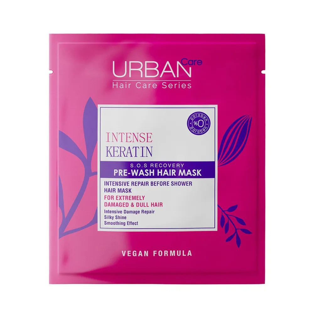 URBAN CARE Intense Keratin Priešplovos kaukė labai pažeistiems plaukams 50ml - Kosmetika