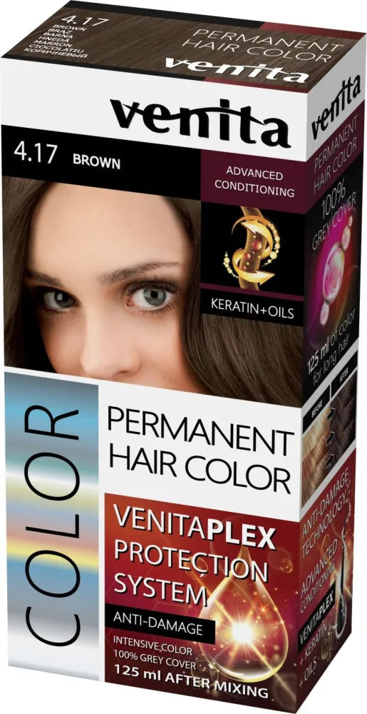 VENITA Color Hair Dye Plex nr. 4.17 rudas 1op. - Kosmetika