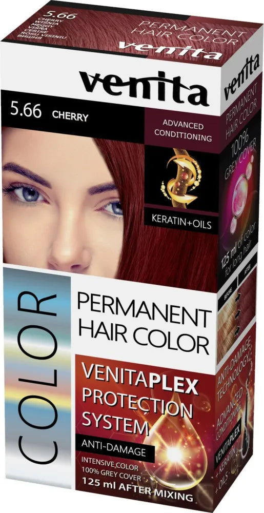 VENITA Color plaukų dažai Plex nr. 5.66 vyšninė 1op. - Kosmetika