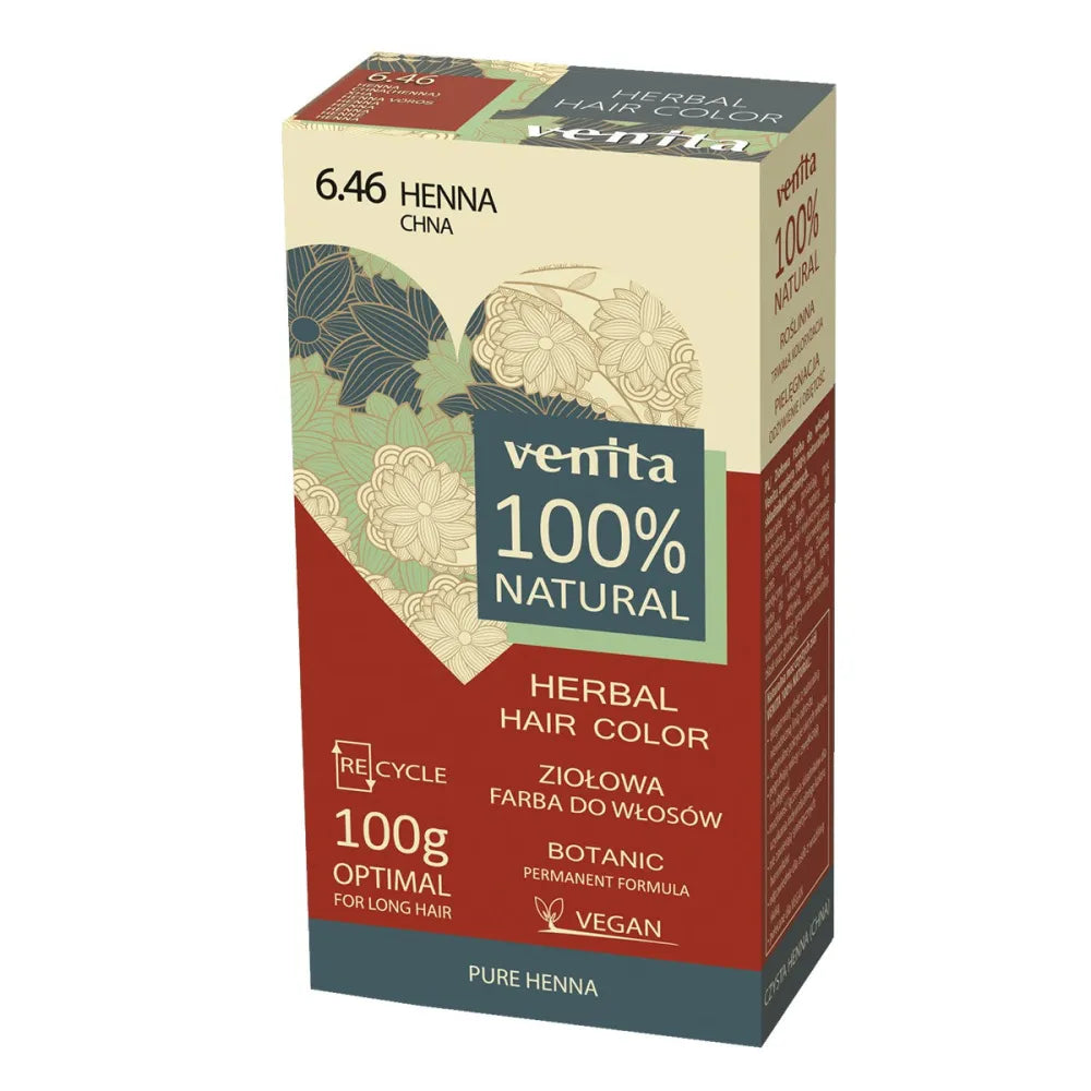 VENITA HERBAL HAIR DYE 6.46 HENNA 100g - Kosmetika