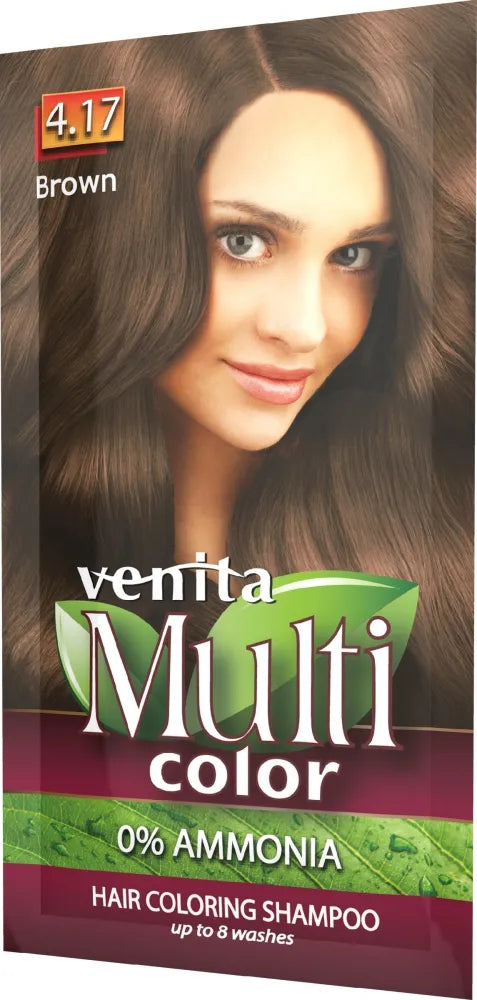 VENITA Multicolor Coloring šampūnas 4.17 rudas 40 g - Kosmetika