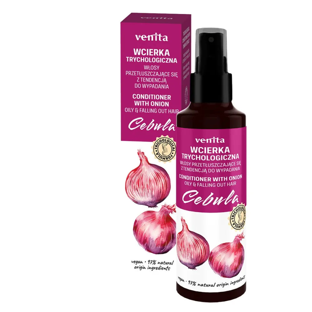 VENITA Trichologinė formulė plaukų tonikas su svogūnais - riebiems plaukams linkusiems į slinkimą 100ml - Kosmetika