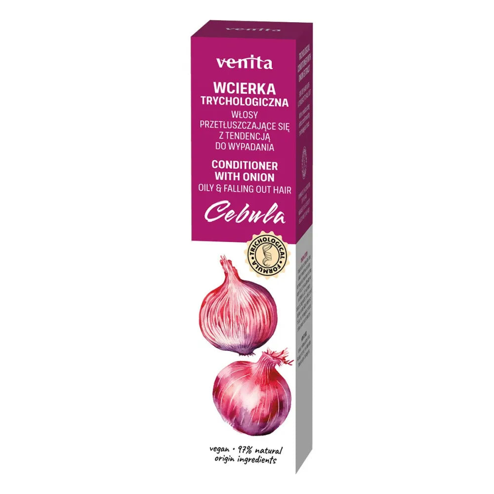 VENITA Trichologinė formulė plaukų tonikas su svogūnais - riebiems plaukams linkusiems į slinkimą 100ml - Kosmetika