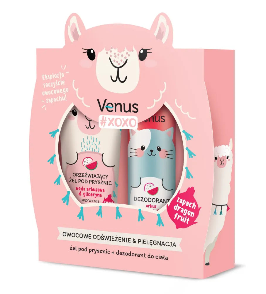 VENUS Xoxo Vaisių atgaivinimo Dovanų rinkinys - Dušo gelis 250 ml + Kūno dezodorantas 150 - Kosmetika