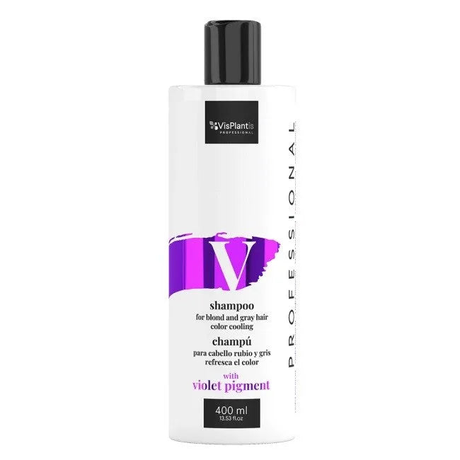Vis Plantis Professional šampūnas šviesiems ir pilkiems plaukams atvėsinantis - spalvų pigmentas 400ml - Kosmetika