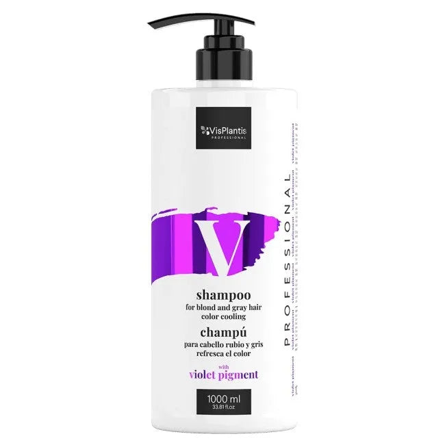 Vis Plantis Professional šampūnas šviesiems ir pilkiems plaukams atvėsinantis - Spalvų pigmentas 1000ml - Kosmetika