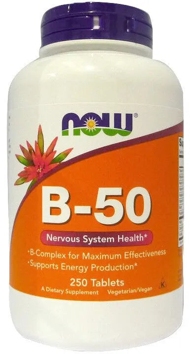Vitamin B-50 - 250 tablets - NOW Foods - Papildai