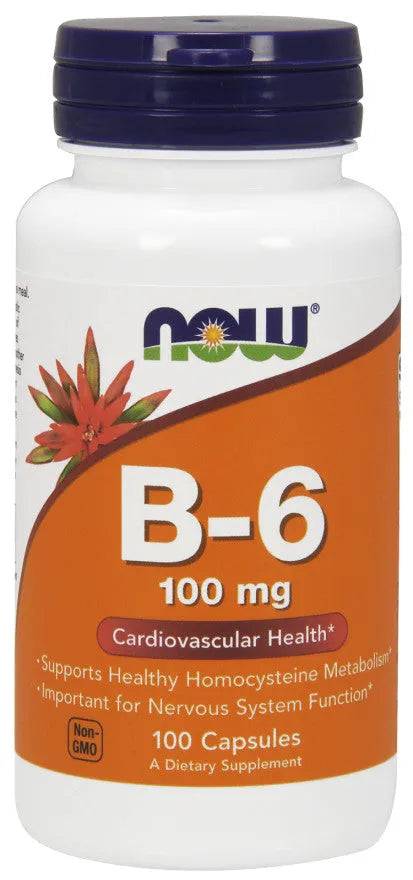 Vitamin B-6 100mg - 100 caps - NOW Foods - Papildai