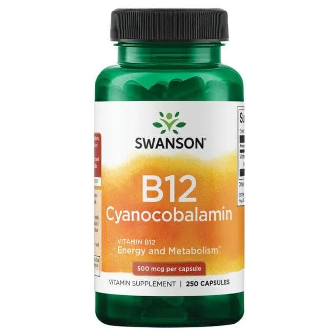 Vitamin B12 - Energijai - Metabolizmui - 500 mcg - N250 - Vitaminas - Swanson - Papildai