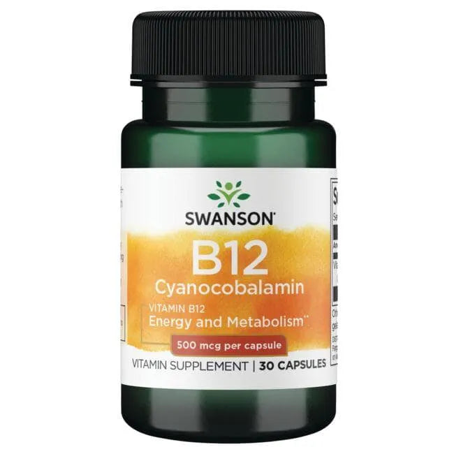 Vitamin B12 - Energijai - Metabolizmui - 500 mcg - N30 - Vitaminas - Swanson - Papildai