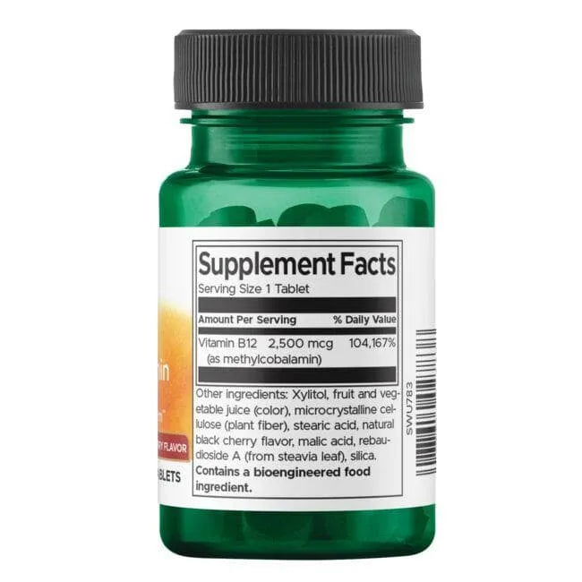 Vitamin B12 Methylcobalamin - Energijai - 2500 mcg - N60 - Metilkobalaminas - Swanson - Papildai