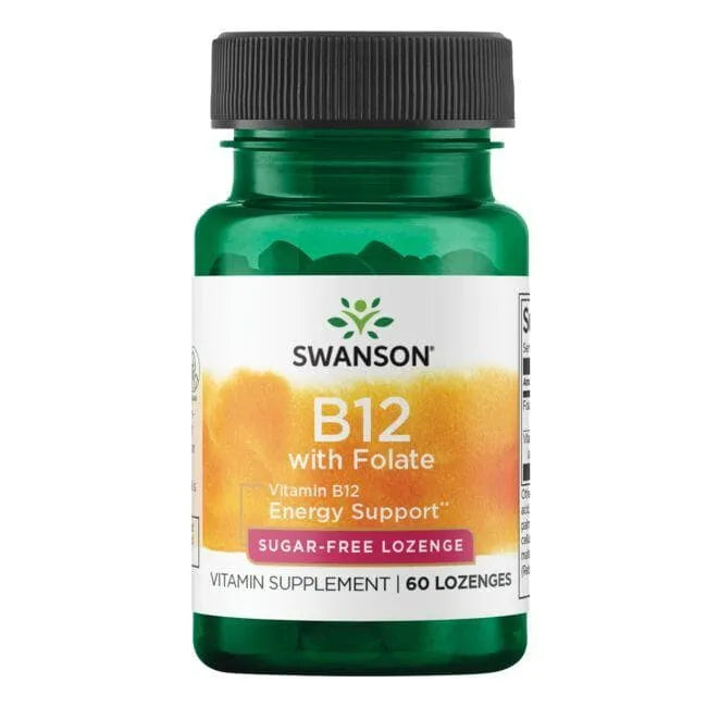 Vitamin B12 with Folate - Vitaminas su folio rūgštimi - N60 - Swanson - Papildai