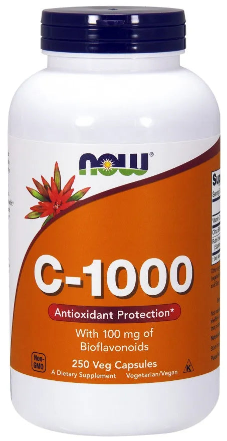Vitamin C-1000 with 100mg Bioflavonoids - 250 vcaps - NOW Foods - Papildai
