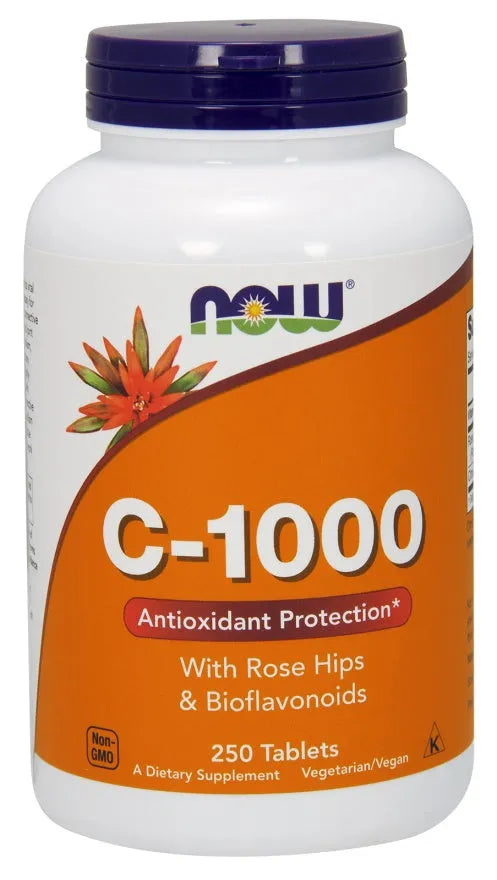 Vitamin C-1000 with Rose Hips & Bioflavonoids - 250 tablets - NOW Foods - Papildai