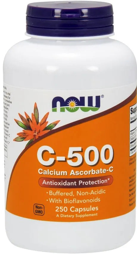 Vitamin C-500 Calcium Ascorbate-C - 250 caps - NOW Foods - Papildai