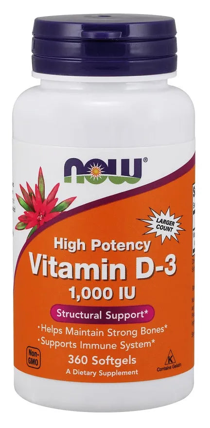 Vitamin D-3 1000 IU - 360 softgels - NOW Foods - Papildai