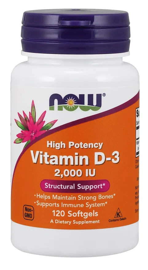 Vitamin D-3 2000 IU - 120 softgels - NOW Foods - Papildai