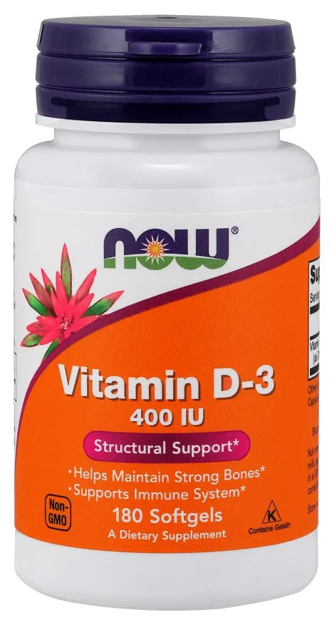 Vitamin D-3 400 IU - 180 softgels - NOW Foods - Papildai